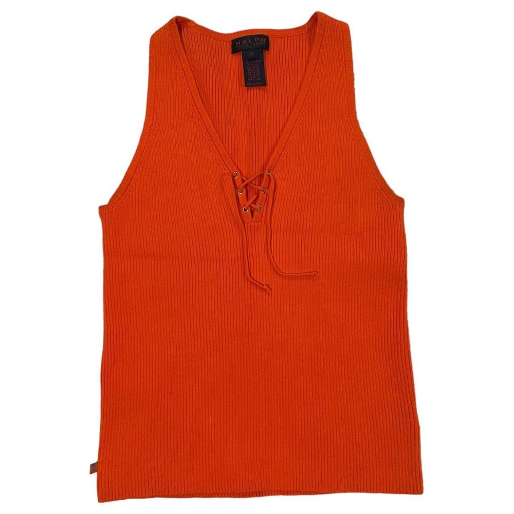 Ralph Lauren Orange Lace Up Tank Top